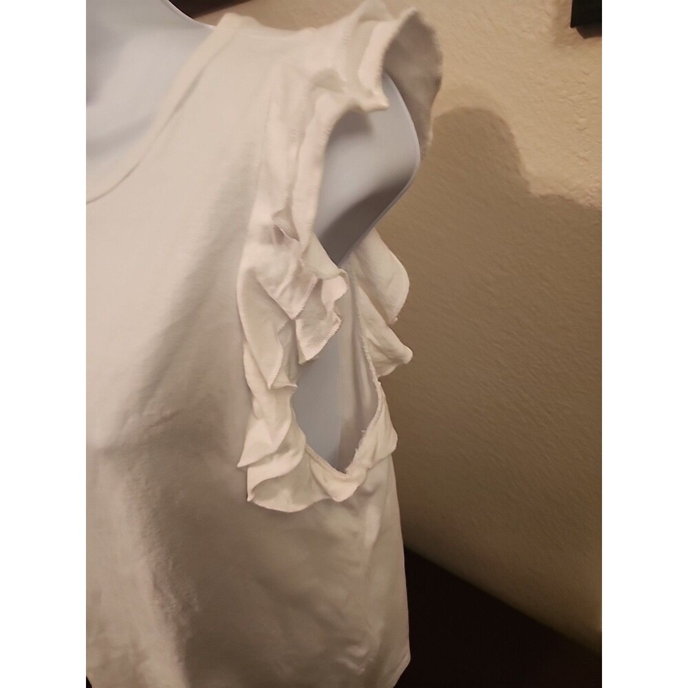 Forever 21 Women's M White Sleeveless Blouse Top Casual Summer V-Neck - Picture 3 of 7